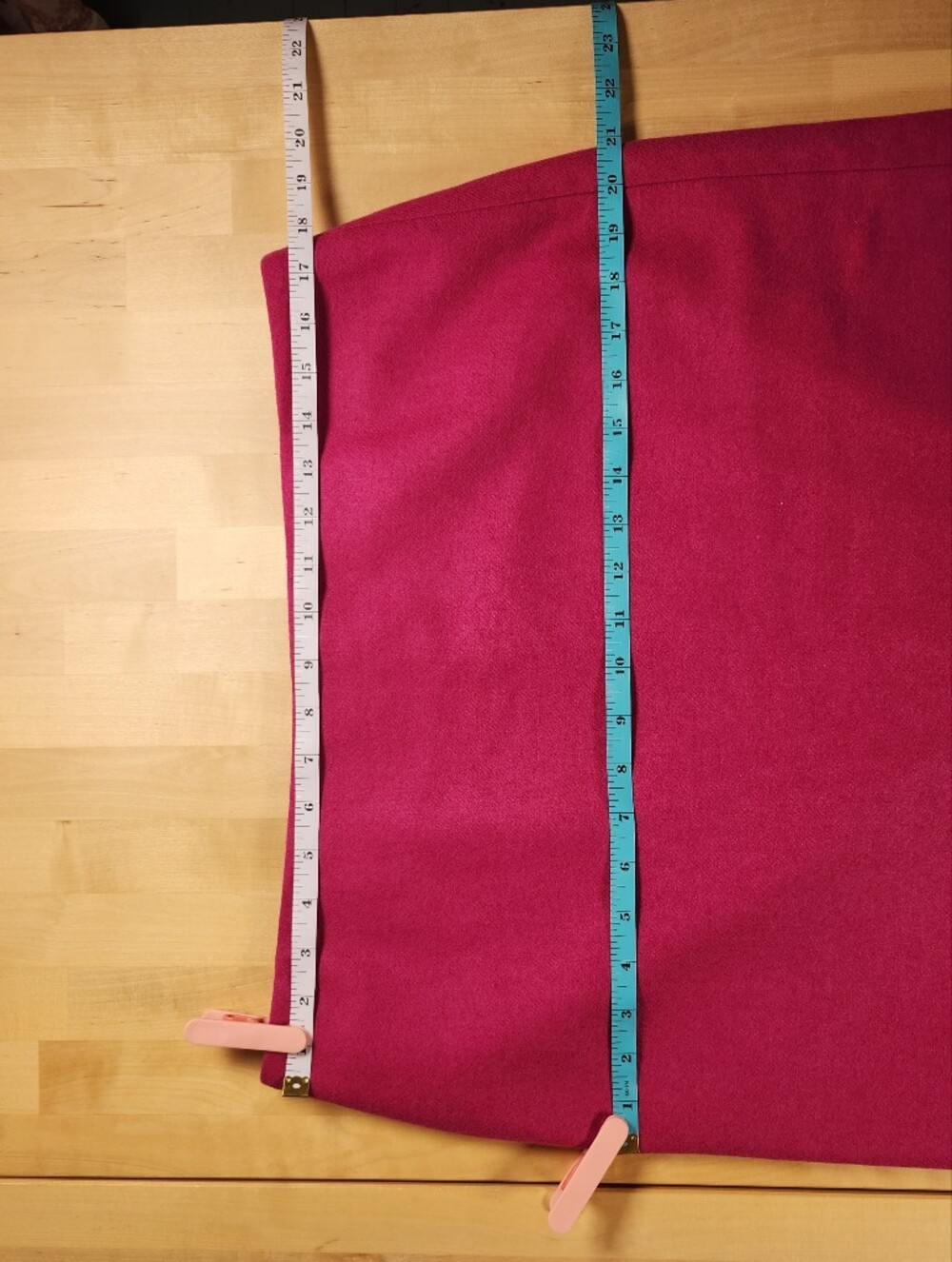 Talbots Sz 14 Hot Pink Wool Blend A-line Skirt - Picture 6 of 7